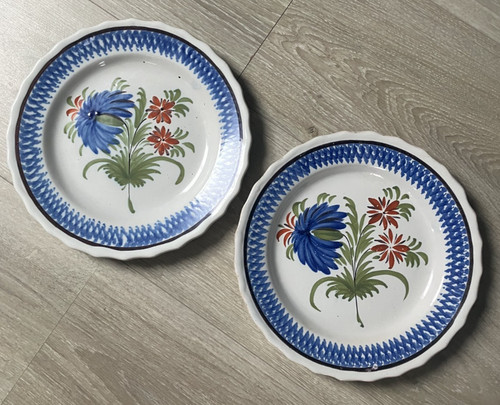 Belle paire assiettes - assiettes, faïence