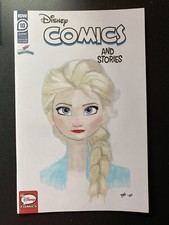 IDW DISNEY Comics #10 Elsa Frozen original sketch Blank cover copic marker