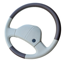 NEW LEATHER Steering Wheel for VW T4 T3 T25 Transporter Westfalia Ø 43 CM brown