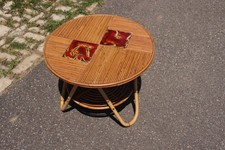 Table basse rotin & céramique