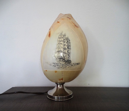 Lampe coquillage vintage
