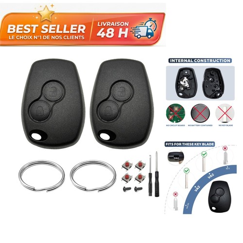 Coques clé voiture - 2, boutons