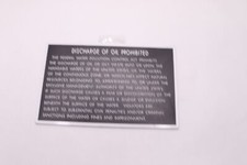 Bernard Engraving Discharge Of Oil Prohibited Plaque P204