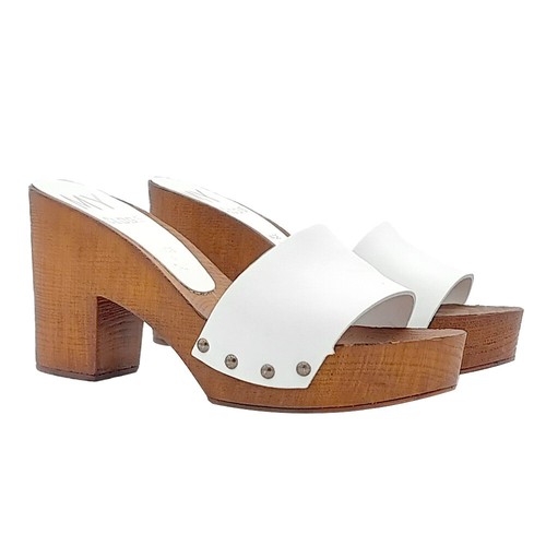 Mules cuir blanc avec - mules,