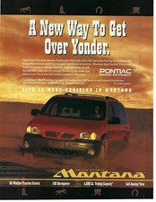 1998 Pontiac Trans Sport Montana Minivan Vintage Magazine Print Ad/Poster