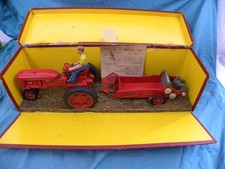 VERY RARE JOUEF AGRICULTURAL TOYS TRACTOR AND SPREADER FARMALL MC CORMICK