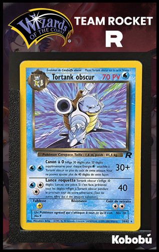 Carte pokémon tortank - tortank, obscur