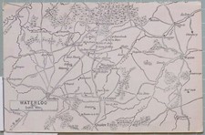 MAP WATERLOO 1815 GENAPPE NIVELLES WAVRE FOREST OF DIGNES QUATRE FRAS