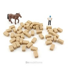 HO Lot 50 Ballots Bottes Paille Foin, 1/87 H0 Décor Chevaux Diorama Agricole