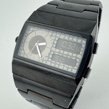 Vestal Analog Digital Quartz Watch Men 50m Black Steel Alarm Chrono New Batte 7"