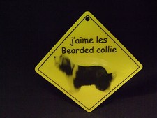 Pancarte -  J'aime les Bearded collie