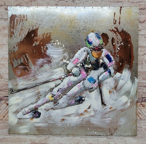 Aquarelle ski scène - ski,