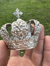 Couronne de Statue Art Sacré Argenté Antique Crown