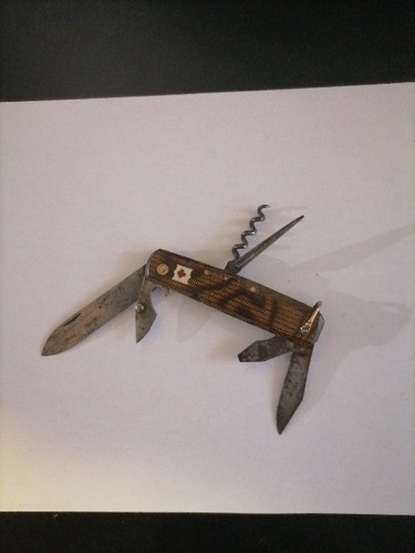 Couteau ancien marron - couteau, croix