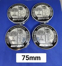 4 Caches Moyeu Jante Centre De Roue 75mm Insigne Logo affalterbach AMG Silver 