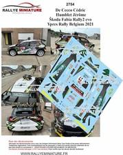 DECALS 1/32 REF 2754 SKODA FABIA DE CECCO YPRES RALLY 2021 WRC RALLYE BELGIQUE