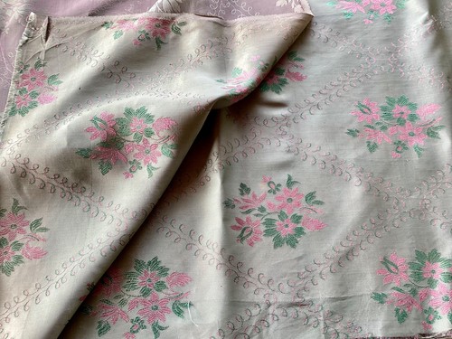 Antique green pink silk - antique, green/pink