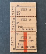 Ancien ticket billet train NICE 2ème classe railway 14