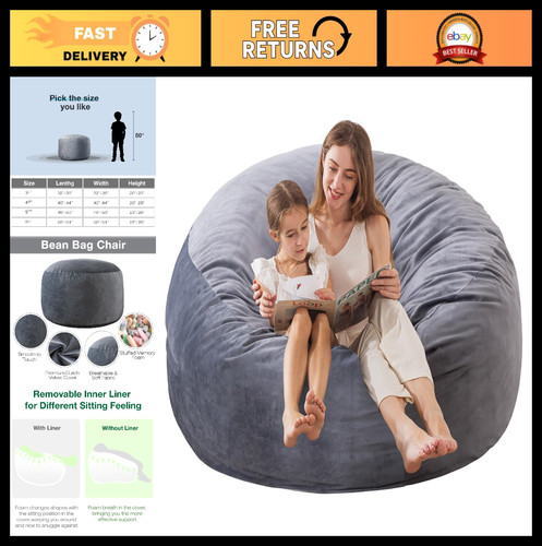 Dark grey bean - bag, chair