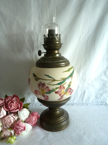 Ancienne lampe pétrole en - lampe, à