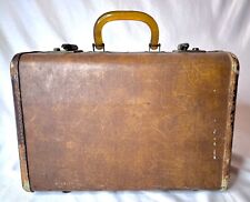 VTG Leather Samsonite Shwayder Bros Valise Suitcase Hard Shell Bakelite? Handle