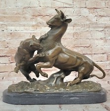 Signée Barye Panthère Attaquant Giselle Statue Figurine Bronze Sculpture Statue