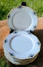 9 Assiettes Dessert Porcelaine Limoges Art Déco
