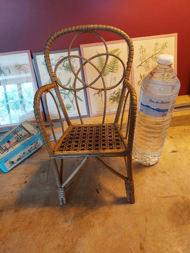 Chaise poupée ancienne - , osier