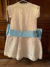 1900s Irish Lace and Taffeta Bow Kids Dress