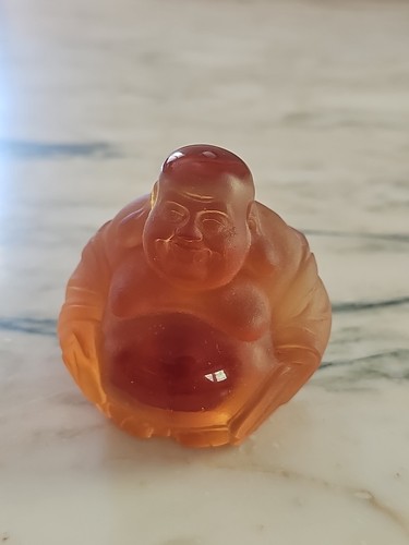 Bouddha orange cristal daum - bouddha,