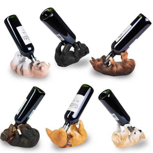 Porte bouteilles vin chiens - porte-bouteilles,