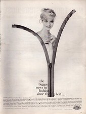 VTG 1961 Print Ad Dupont Zephyr Talon Sexy Woman Fashion Zipper Undress Big Leaf