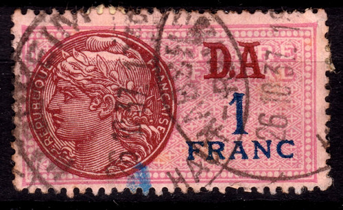 Timbre fiscal 1 franc - fiscal,