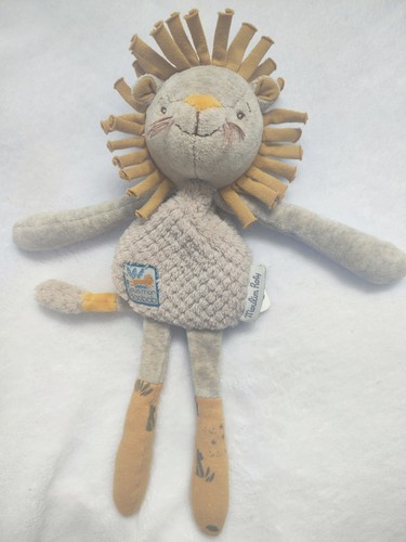 Doudou semi plat lion gris - doudou,