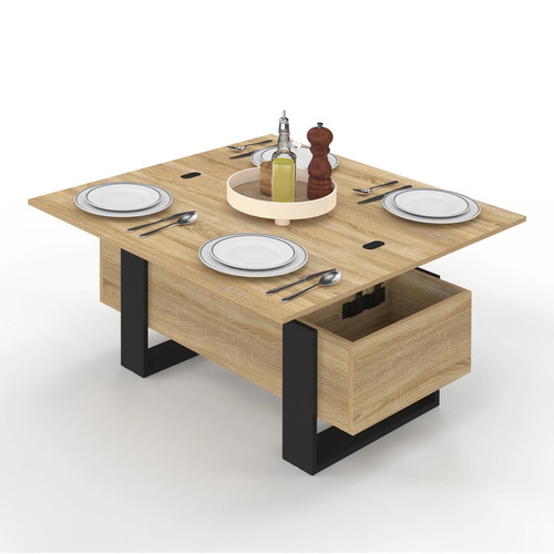 Table basse plateau relevable