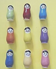 * FEVES  POUPEES RUSSES COULEURS  série complète  ..ref. D84  BRILLANTE