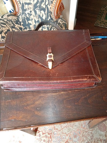 Cartable cuir vintage style - cuir,