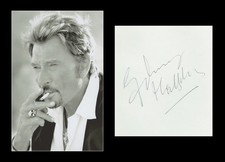 Johnny Hallyday (1943-2017) - French singer - Signed album page - Paris 1986
