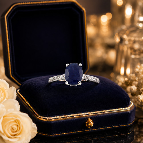 Bague solitaire ovale - en, or
