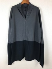 SARAH PACINI Long Zip Cardigan Jacket One Size Grey Black