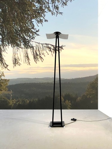 1980 verre lumiere lampadaire - 1980,