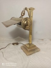Ancienne lampe de bureau laiton base albatre