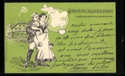 Carte postale étudiante - , avec