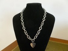  ORIGINAL COLLIER MARQUE BIJOUX SWATCH CHAINE CHROME PENDENTIF COEUR ARTICULE