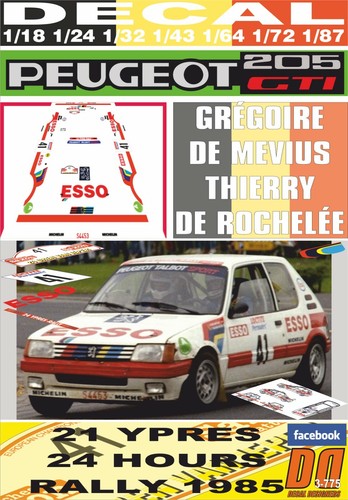 Decal peugeot 205 gti - g., de