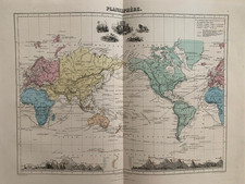 Rare planisphere carte - -,