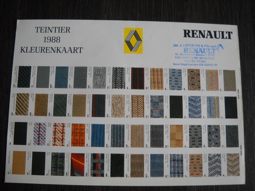 Nuancier renault 1988 - nuancier,