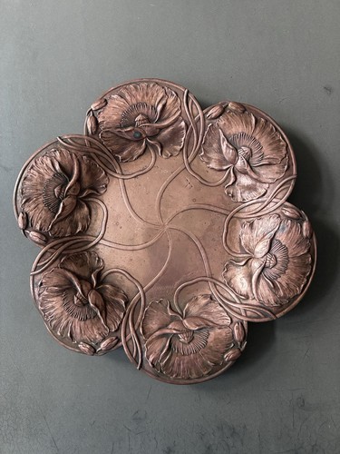 Plat dinanderie art nouveau - plat,