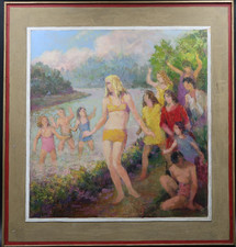 antique painting oil on canvas