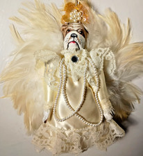 Richard Palan Artisan 1987 Signed Sculpted Bulldog Victorian Angel VTG RARE